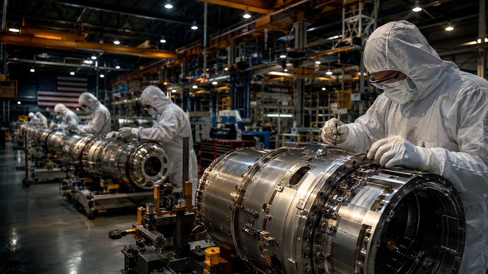 Aerospace manufacturing assembly line